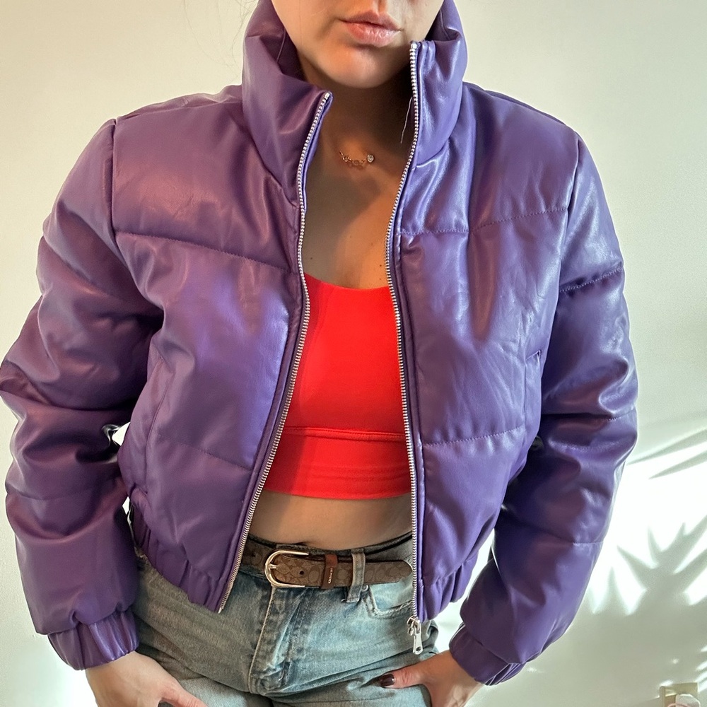 Love Tree Purple Puffer Jacket
